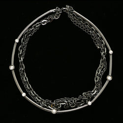 Luxury Crystal Choker-Necklace Gunmetal NWOT