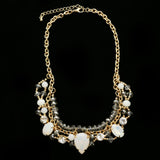 Luxury Crystal Necklace Gold/White NWOT
