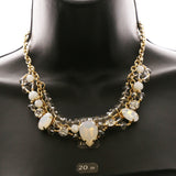 Luxury Crystal Necklace Gold/White NWOT