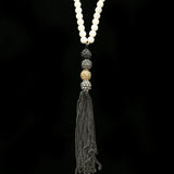 Luxury Crystal Y-Necklace Gunmetal/White NWOT