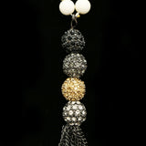 Luxury Crystal Y-Necklace Gunmetal/White NWOT