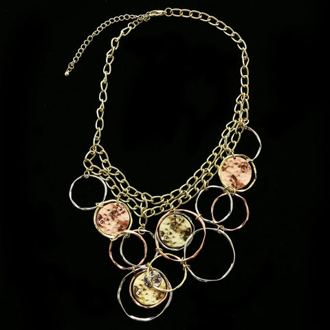 Luxury Hammered Finish Rose Gold Necklace Gold NWOT