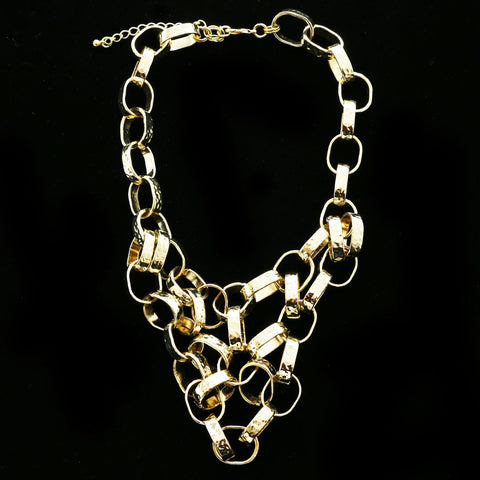 Luxury Hammered Finish Necklace Gold NWOT