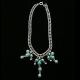 Luxury Semi-Precious Stone Crystal Necklace Silver & Blue NWOT