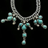 Luxury Semi-Precious Stone Crystal Necklace Silver & Blue NWOT