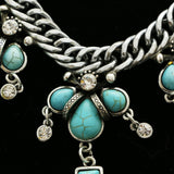 Luxury Semi-Precious Stone Crystal Necklace Silver & Blue NWOT