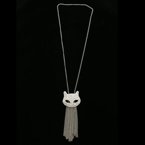 Luxury Crystal Pin Y-Necklace Silver NWOT