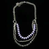 Luxury Faceted Necklace Silver/Purple NWOT