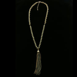 Luxury Y-Necklace Gold/Gray NWOT