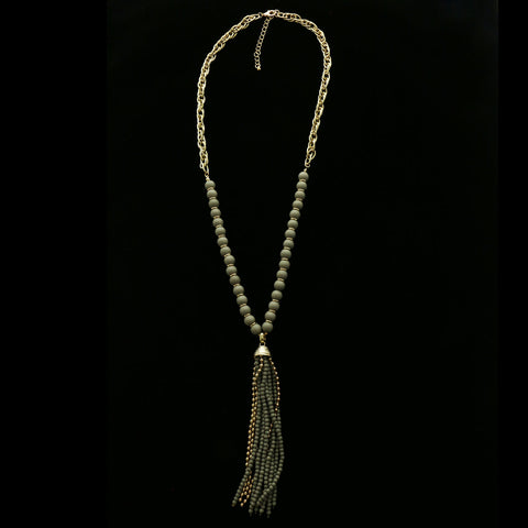 Luxury Y-Necklace Gold/Gray NWOT