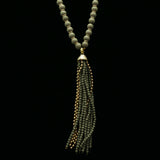 Luxury Y-Necklace Gold/Gray NWOT