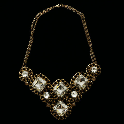 Luxury Crystal Necklace Gold NWOT