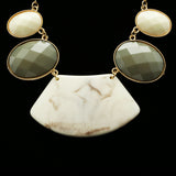 Luxury Faceted Necklace Gold/White NWOT