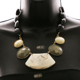 Luxury Faceted Necklace Gold/White NWOT