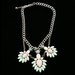 Luxury Faceted Necklace Silver/Green NWOT