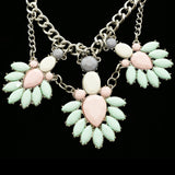 Luxury Faceted Necklace Silver/Green NWOT