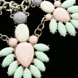 Luxury Faceted Necklace Silver/Green NWOT