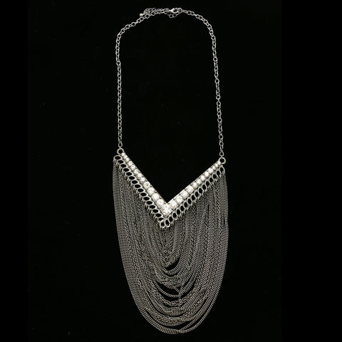Luxury Crystal Necklace Gunmetal NWOT