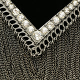 Luxury Crystal Necklace Gunmetal NWOT