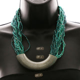 Luxury Beads Necklace Silver/Green NWOT