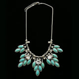 Luxury Semi-Precious Stone Crystal Necklace Silver & Blue NWOT
