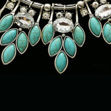 Luxury Semi-Precious Stone Crystal Necklace Silver & Blue NWOT