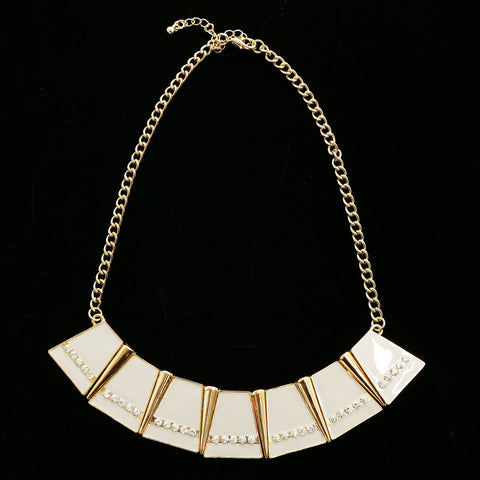 Luxury Crystal Necklace Gold/White NWOT