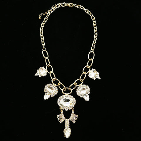 Luxury Crystal Necklace Gold NWOT