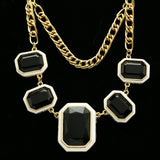 Luxury Faceted Necklace Gold/Black NWOT