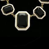 Luxury Faceted Necklace Gold/Black NWOT