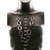 Luxury Hammered Finish Necklace Gunmetal NWOT