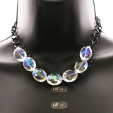 Luxury Faceted Choker-Necklace Gunmetal/Clear NWOT
