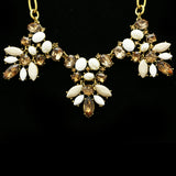 Luxury Crystal Y-Necklace Gold/White NWOT