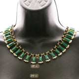 Luxury Crystal Necklace Gold/Green NWOT
