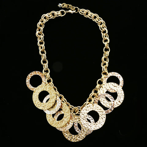 Luxury Hammered Finish Necklace Gold NWOT
