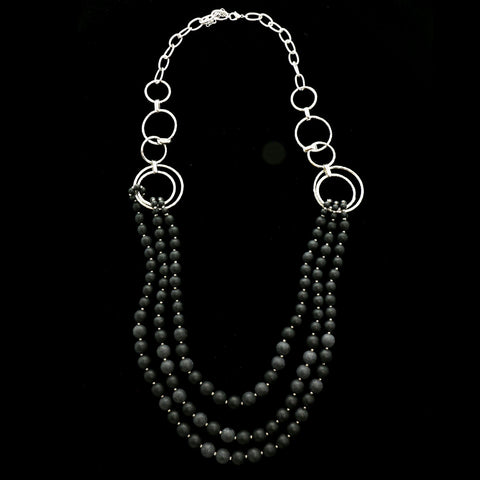 Luxury Necklace Silver/Black NWOT