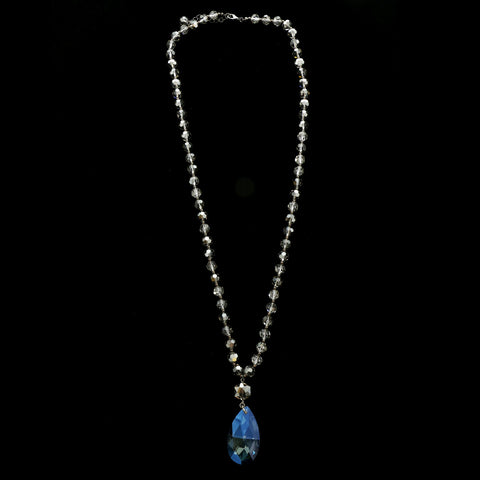 Luxury Faceted Necklace Silver/Blue NWOT