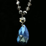 Luxury Faceted Necklace Silver/Blue NWOT
