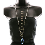 Luxury Faceted Necklace Silver/Blue NWOT