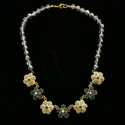 Luxury Crystal Crystal Necklace Gold & Green NWOT