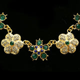 Luxury Crystal Crystal Necklace Gold & Green NWOT