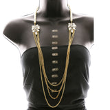 Luxury Crystal Pearl Necklace Gold & White NWOT