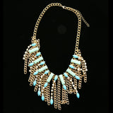 Luxury Crystal Necklace Gold/Green NWOT