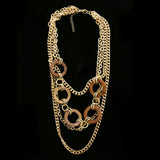 Luxury Wooden Necklace Gold/Brown NWOT