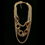Luxury Wooden Necklace Gold/Brown NWOT