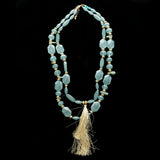 Luxury Faceted Necklace Gold/Blue NWOT