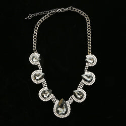Luxury Crystal Choker-Necklace Gunmetal/Gray NWOT