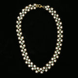 Luxury Crystal Choker-Necklace Gold/Blue NWOT