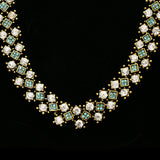 Luxury Crystal Choker-Necklace Gold/Blue NWOT