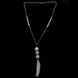 Luxury Y-Necklace Silver/Black NWOT